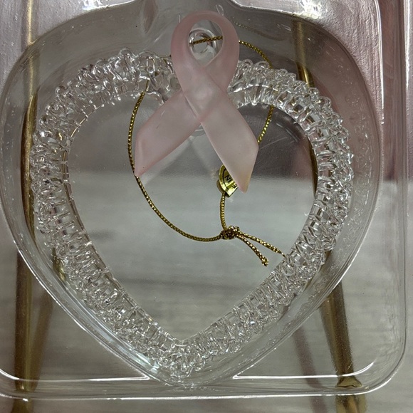 Heart-Shaped Pink Ribbon Ornament - Picture 3 of 5